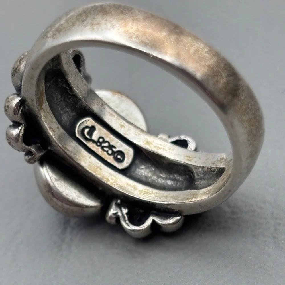 Vintage Carolyn Pollack Relios Ring Sterling Blue Lace Agate Size 8.25 - 8.5
